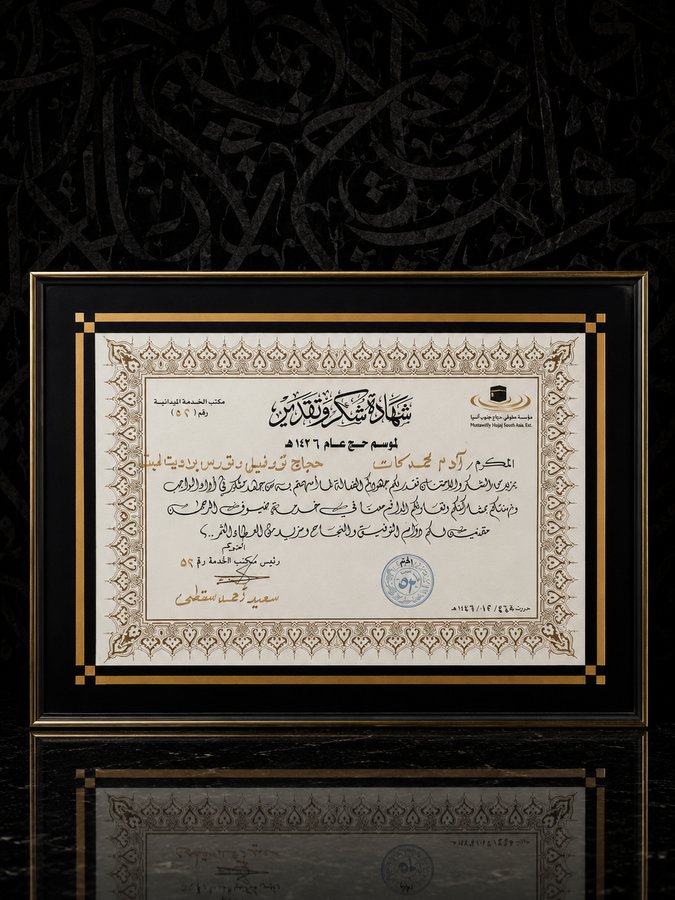 Certificate of Thanks & Appreciation